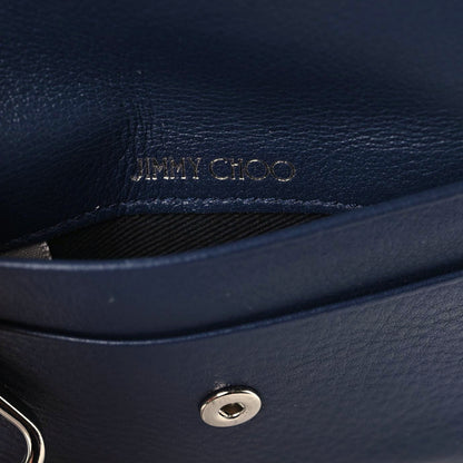 Jimmy Choo Calfskin Crystal Cheri Charm Case Wallet Navy Blue 7 of 9