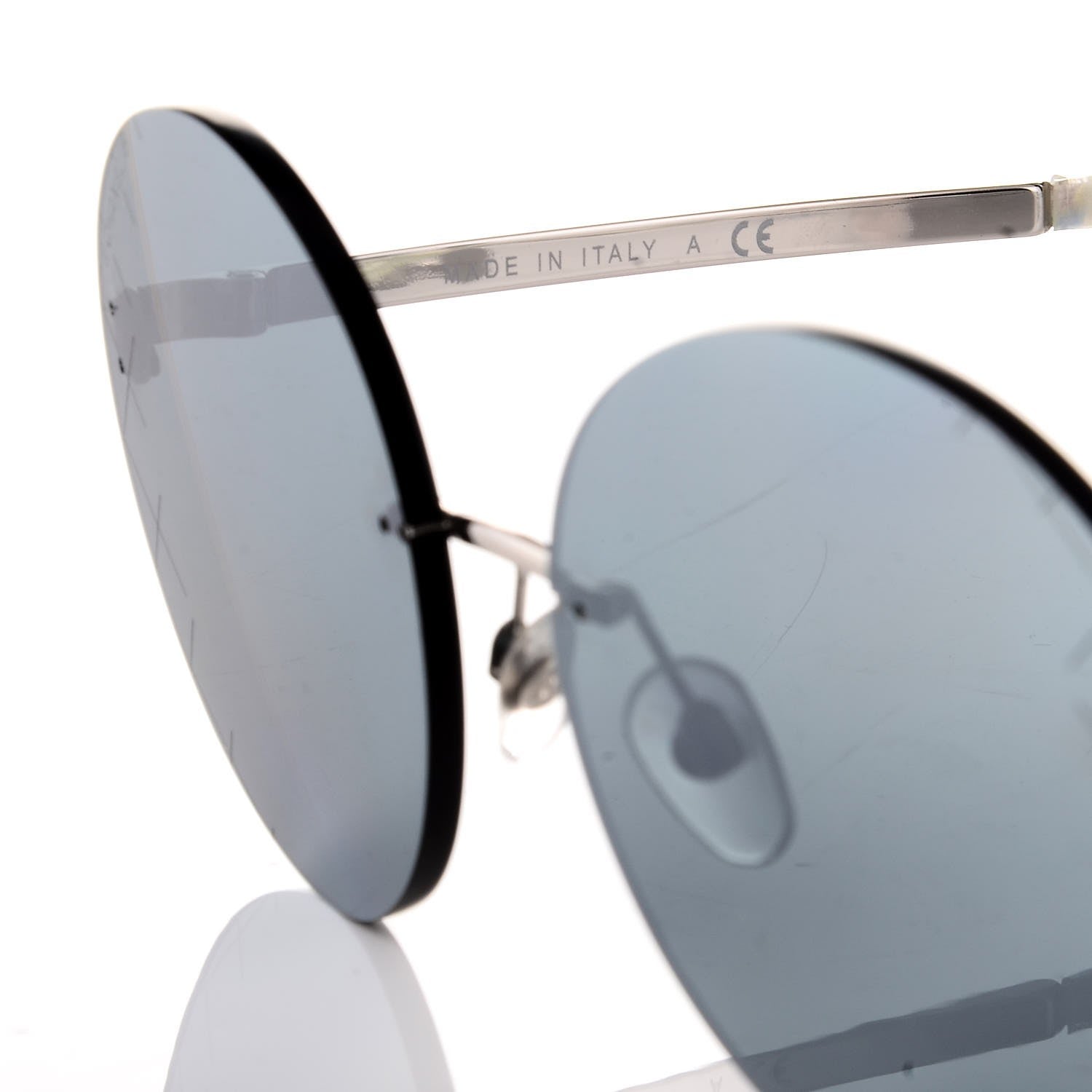 Chanel Metal Rimless Round Sunglasses 4216 Silver 6 of 9
