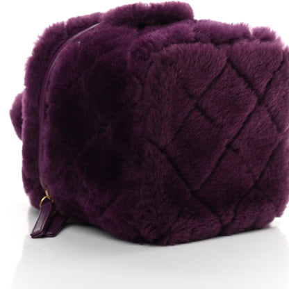 Chanel Shearling Lambskin Quilted Small Vanity Case Purple 9 of 10