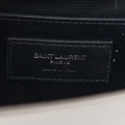 Saint Laurent Calfskin Crocodile Embossed Medium Classic Monogram Kate Tassel Satchel Fog 7 of 7