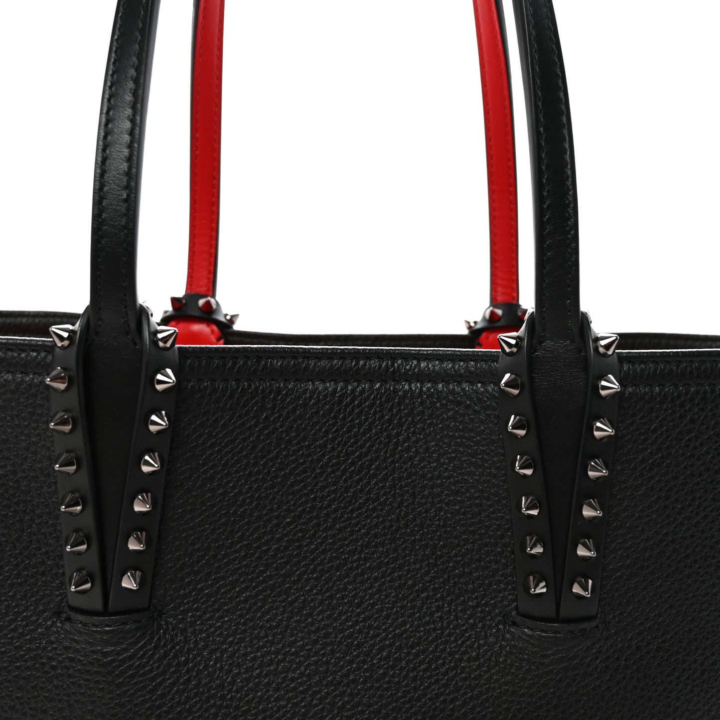 Calfskin Empire Spikes Small East West Cabata Tote Black