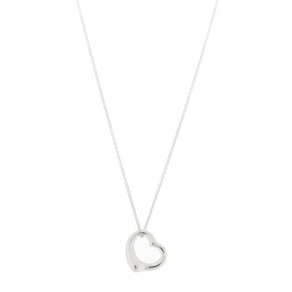 Tiffany Sterling Silver 16mm Elsa Peretti Open Heart Pendant Necklace 1 of 6