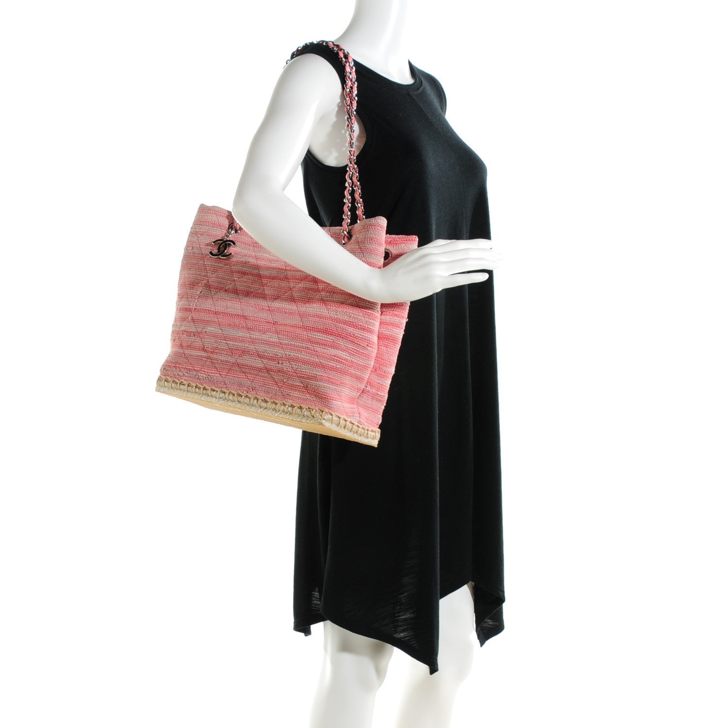 Chanel Tweed Quilted Saint Tropez Tote Pink 2 of 9