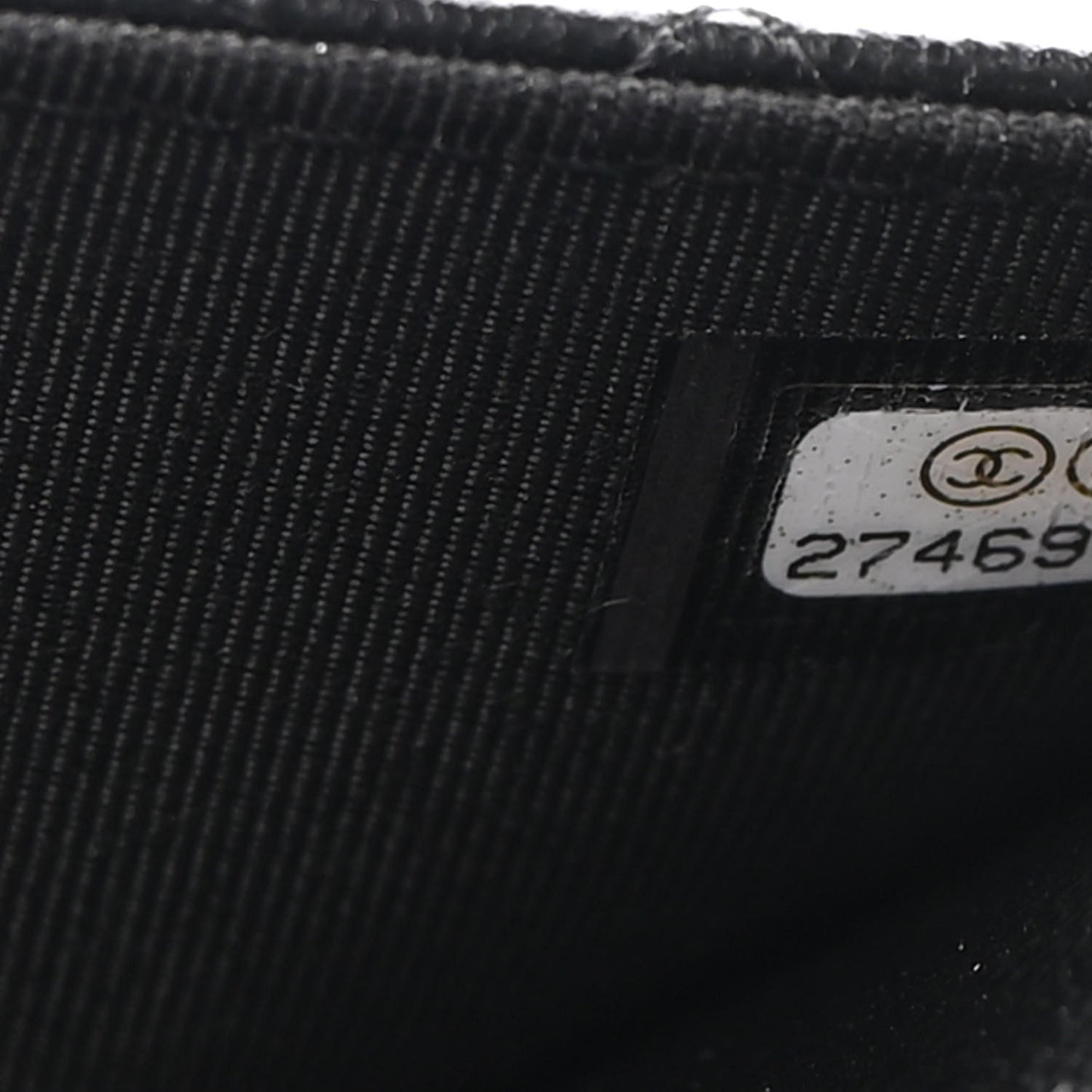 Grained Calfskin Quilted CC Box Wallet On Chain WOC Black