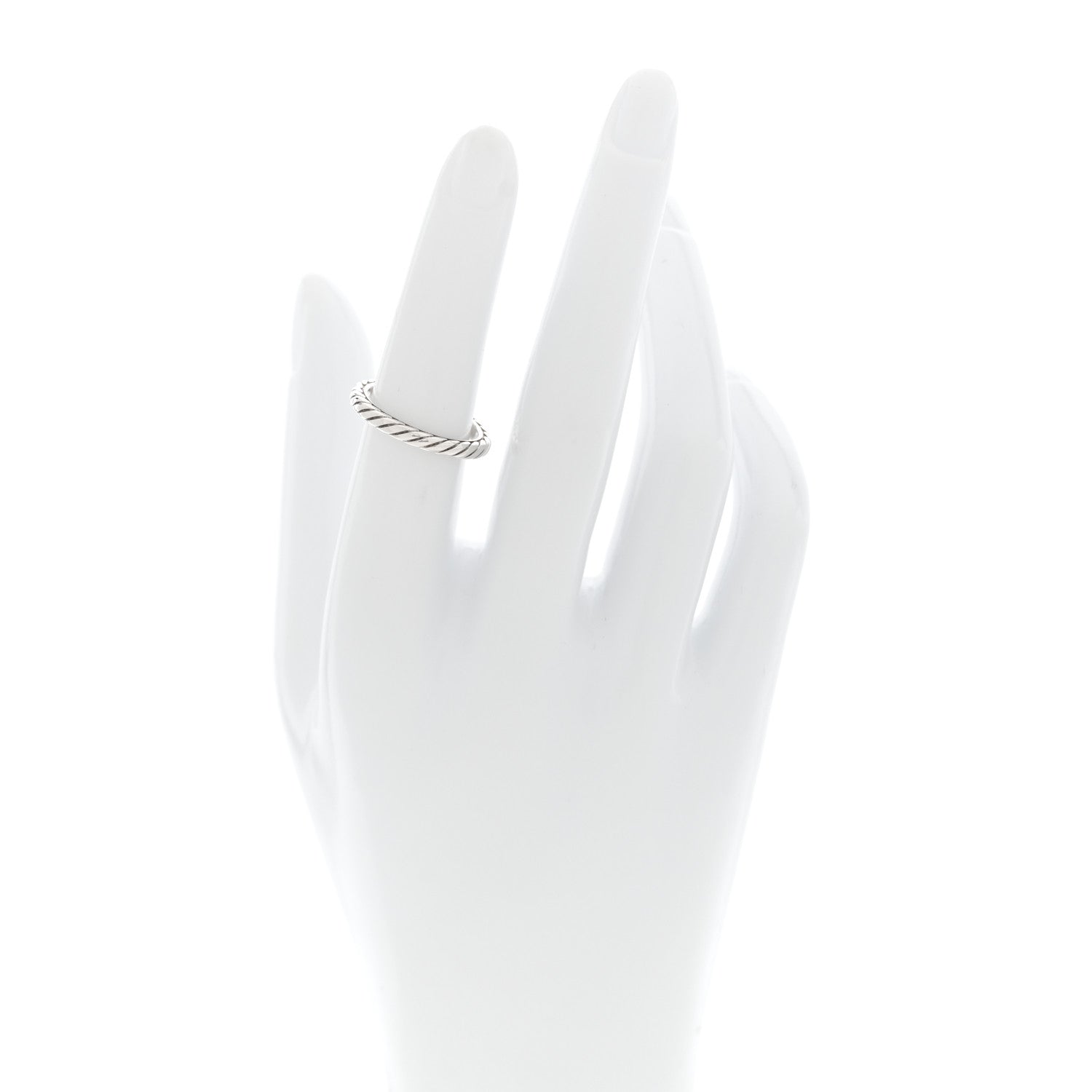 David Yurman Sterling Silver Cable Classics Band Ring 52 6 2 of 4