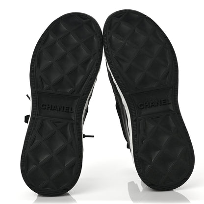 Chanel Velvet Calfskin Mixed Fibers CC Sneakers 38 Black 6 of 10