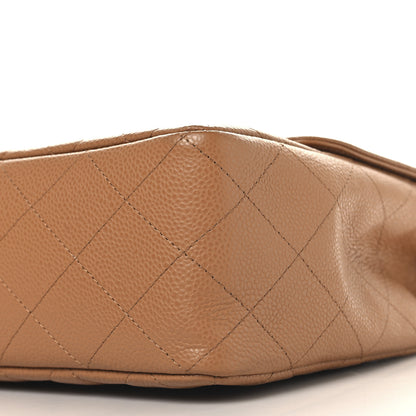Chanel Caviar Quilted Jumbo Single Flap Light Brown 10 of 12