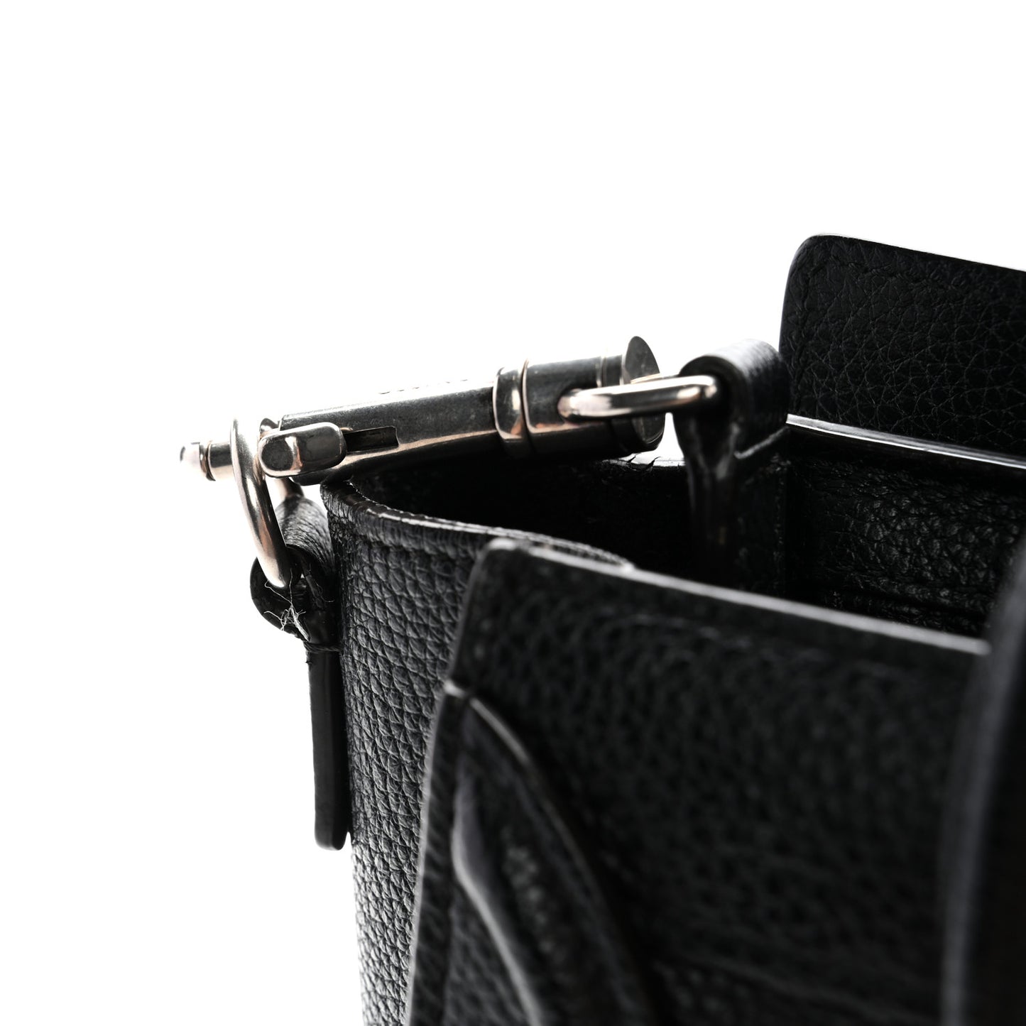Drummed Calfskin Nano Luggage Black