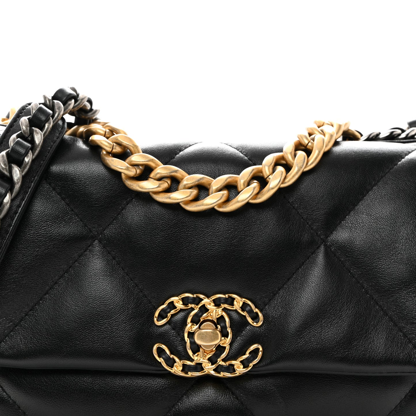 Lambskin Quilted Medium Chanel 19 Flap Black