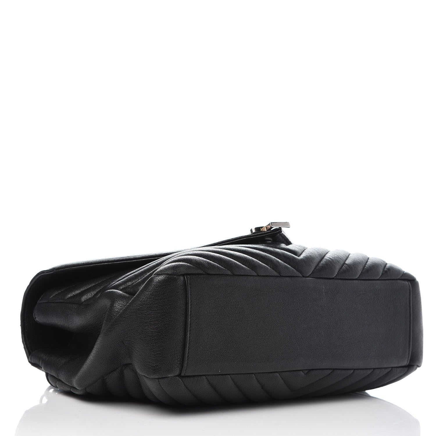 Saint Laurent Sheepskin Matelasse Chevron Monogram Large College Satchel Black 4 of 13