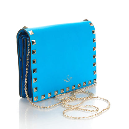 Valentino Garavani Calfskin Rockstud Wallet on Chain Parrot 3 of 7