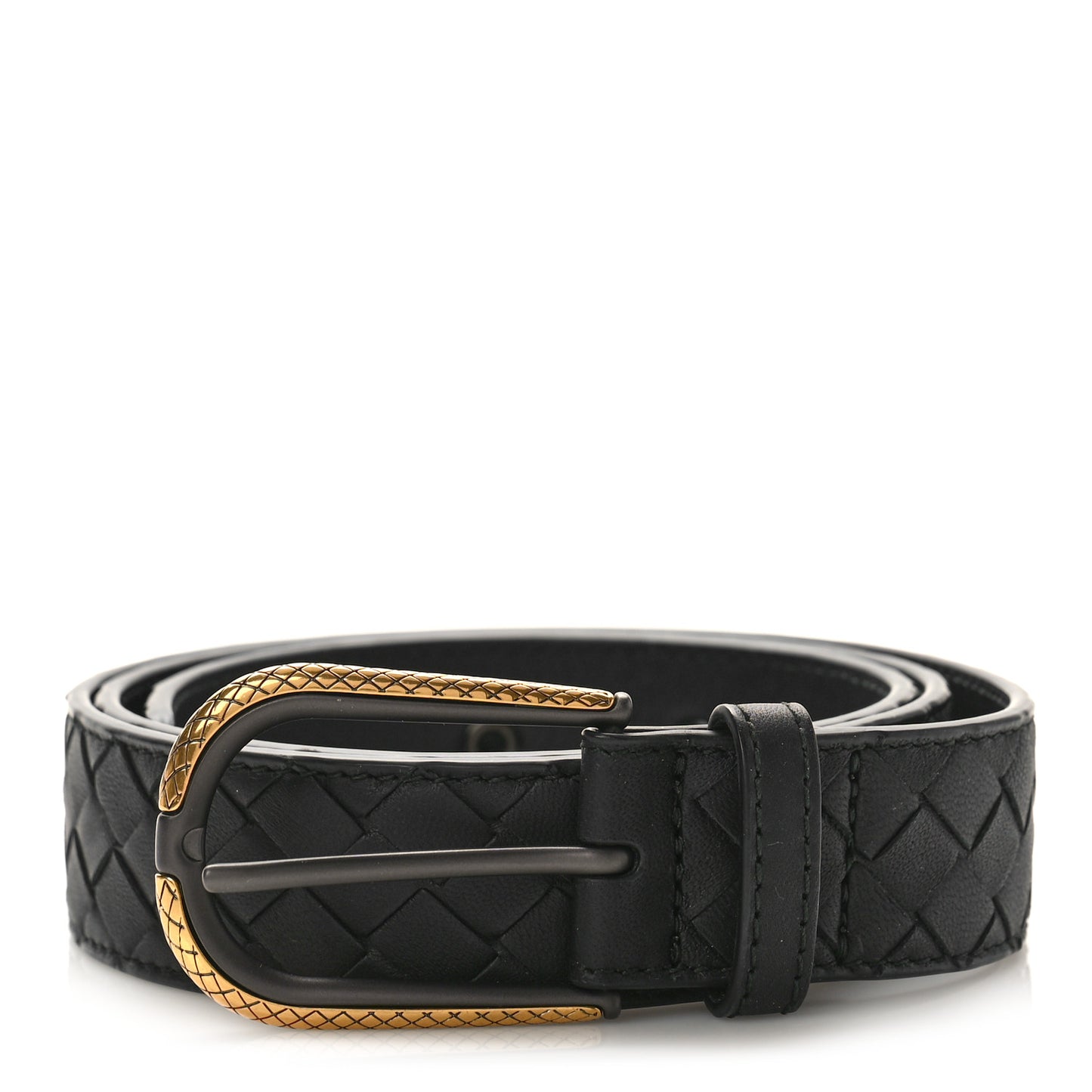 Nappa Intrecciato Belt 85 34 Black