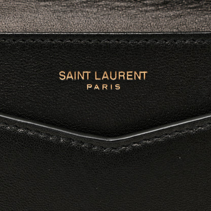Saint Laurent Lambskin Quilted Double Flap Chain Pouch Black 6 of 7