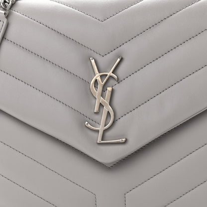 Saint Laurent Calfskin Y Quilted Monogram Medium Loulou Chain Satchel Granite 7 of 9