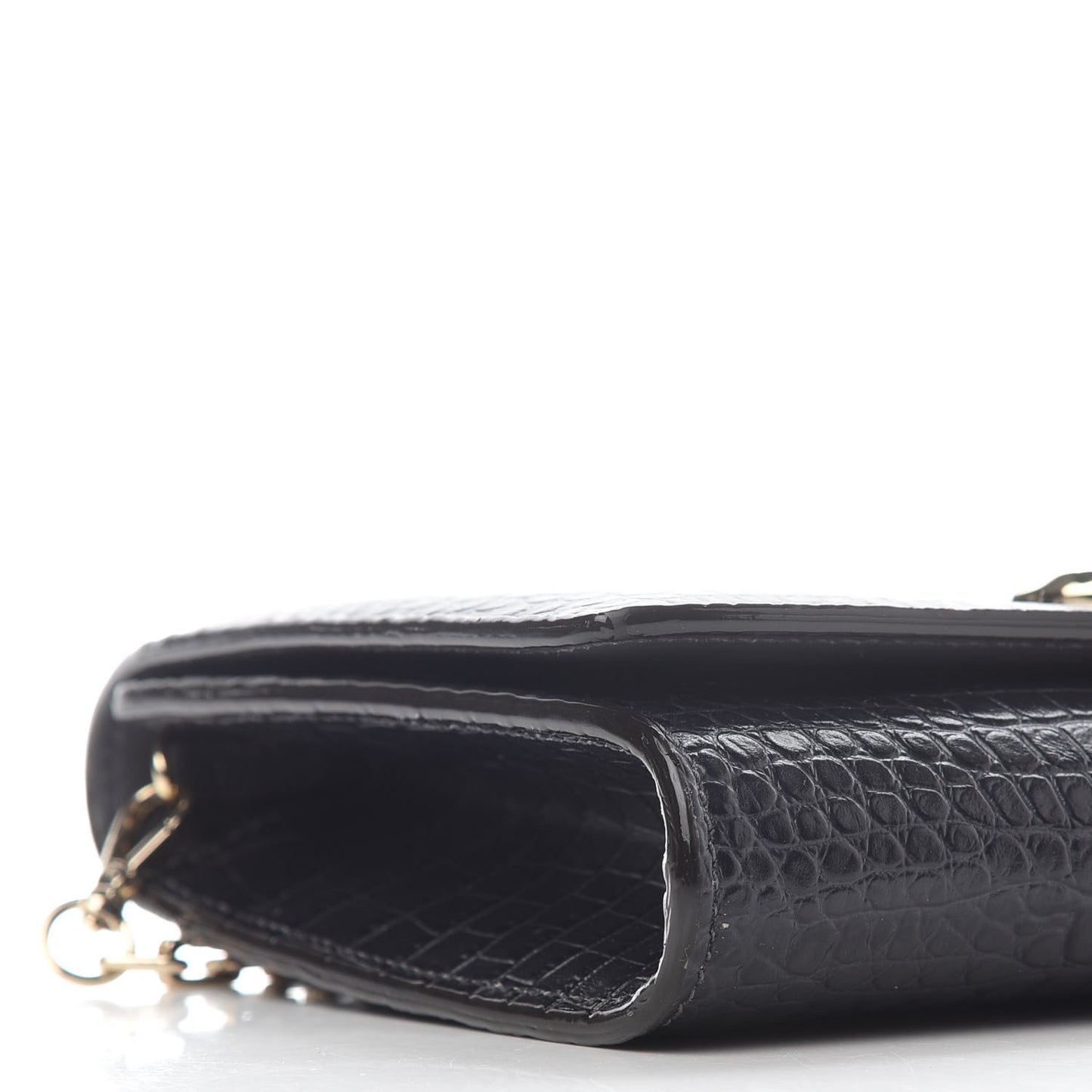 Calfskin Crocodile Embossed Varenne Chain Clutch Dusk