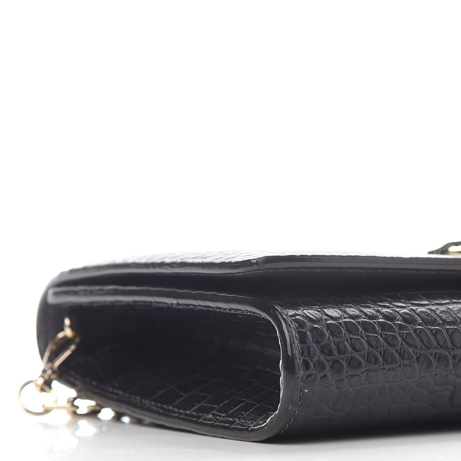 Jimmy Choo Calfskin Crocodile Embossed Varenne Chain Clutch Dusk 7 of 8