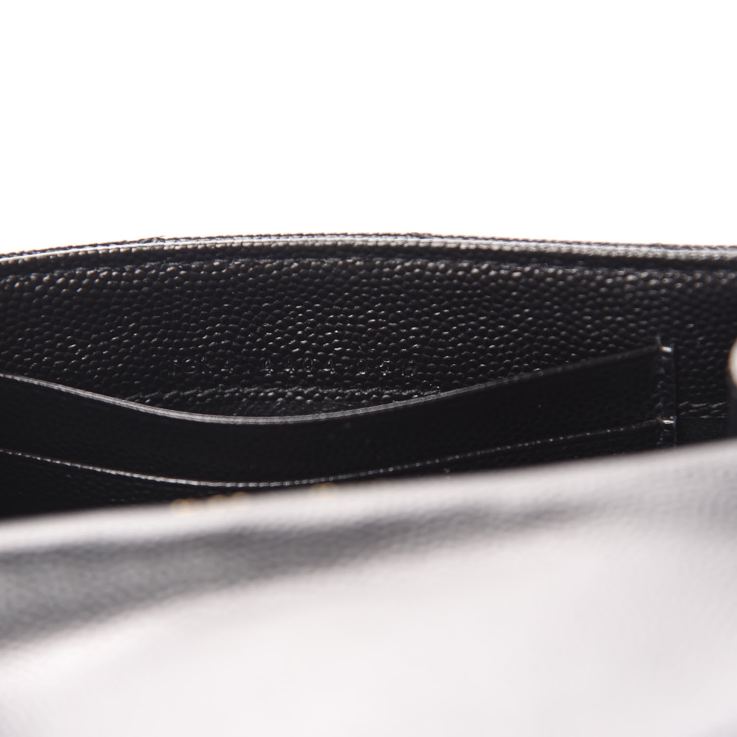 Saint Laurent Grain De Poudre Matelasse Chevron Small Monogram Envelope Wallet Black 7 of 8