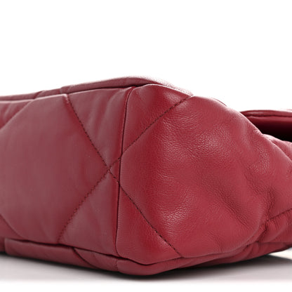 Chanel Goatskin Quilted Large Chanel 19 Flap Dark Pink 9 of 10