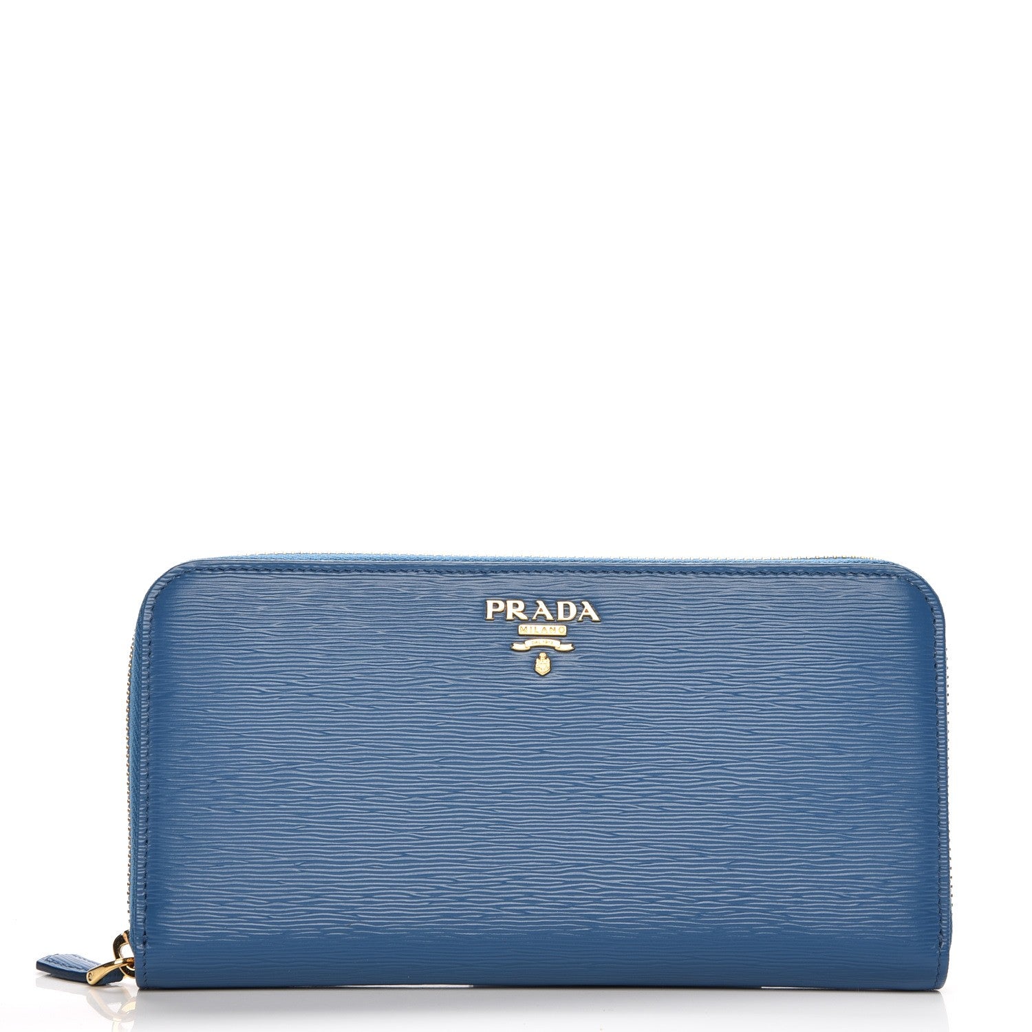 Prada Vitello Move Zip Around Wallet Cobalto 1 of 8