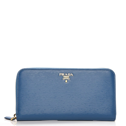 Prada Vitello Move Zip Around Wallet Cobalto 1 of 8
