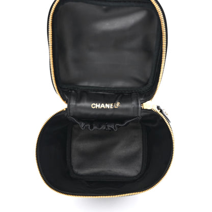 Chanel Lambskin Vanity Cosmetic Case Black 5 of 12