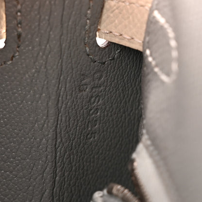 Hermes Epsom Bi-Color Horseshoe Kelly Sellier 25 Gris Mouette Craie 7 of 10