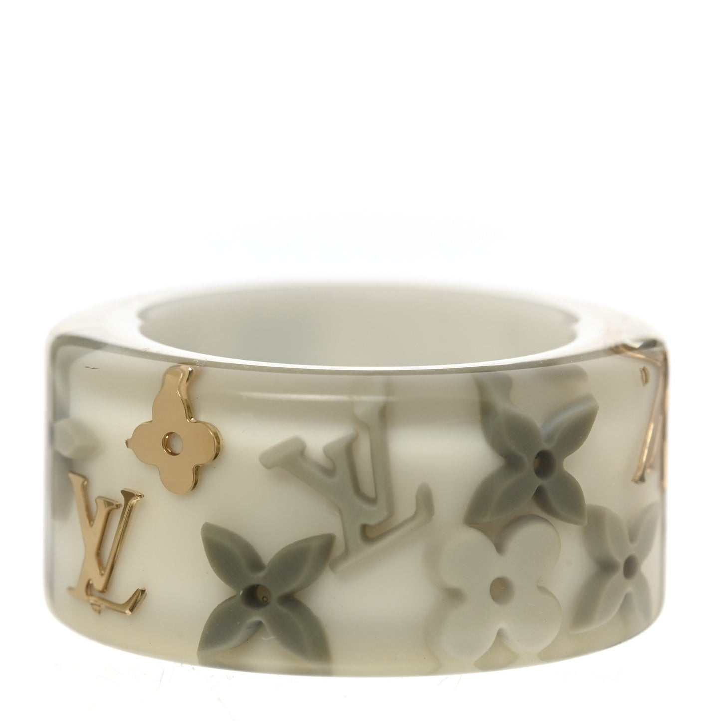 LOUIS VUITTON Resin Monogram Farandole Ring M 53 6.25 Grey