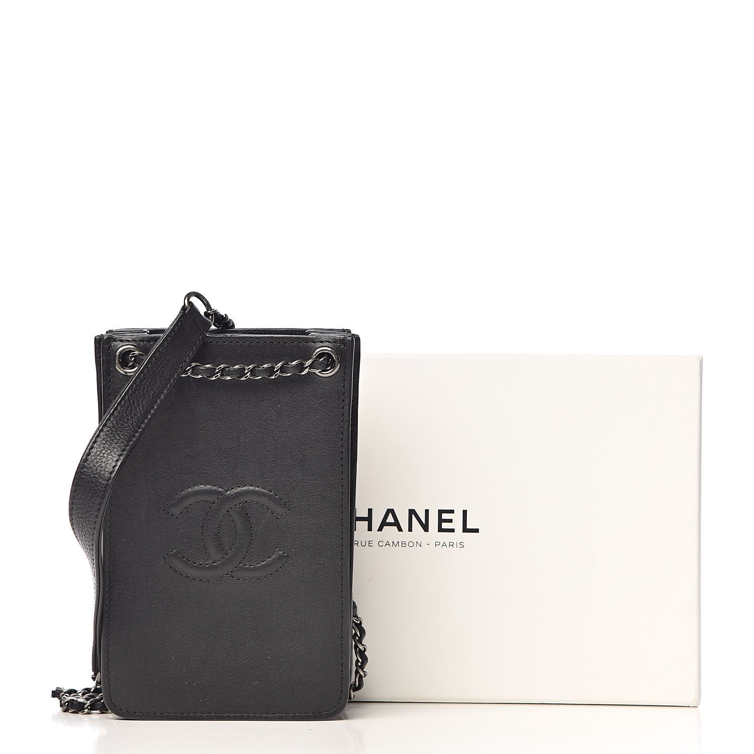 Chanel Calfskin CC Phone Holder Crossbody Black 10 of 10