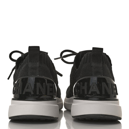 Chanel Fabric Logo Sneakers 35.5 Black 6 of 10