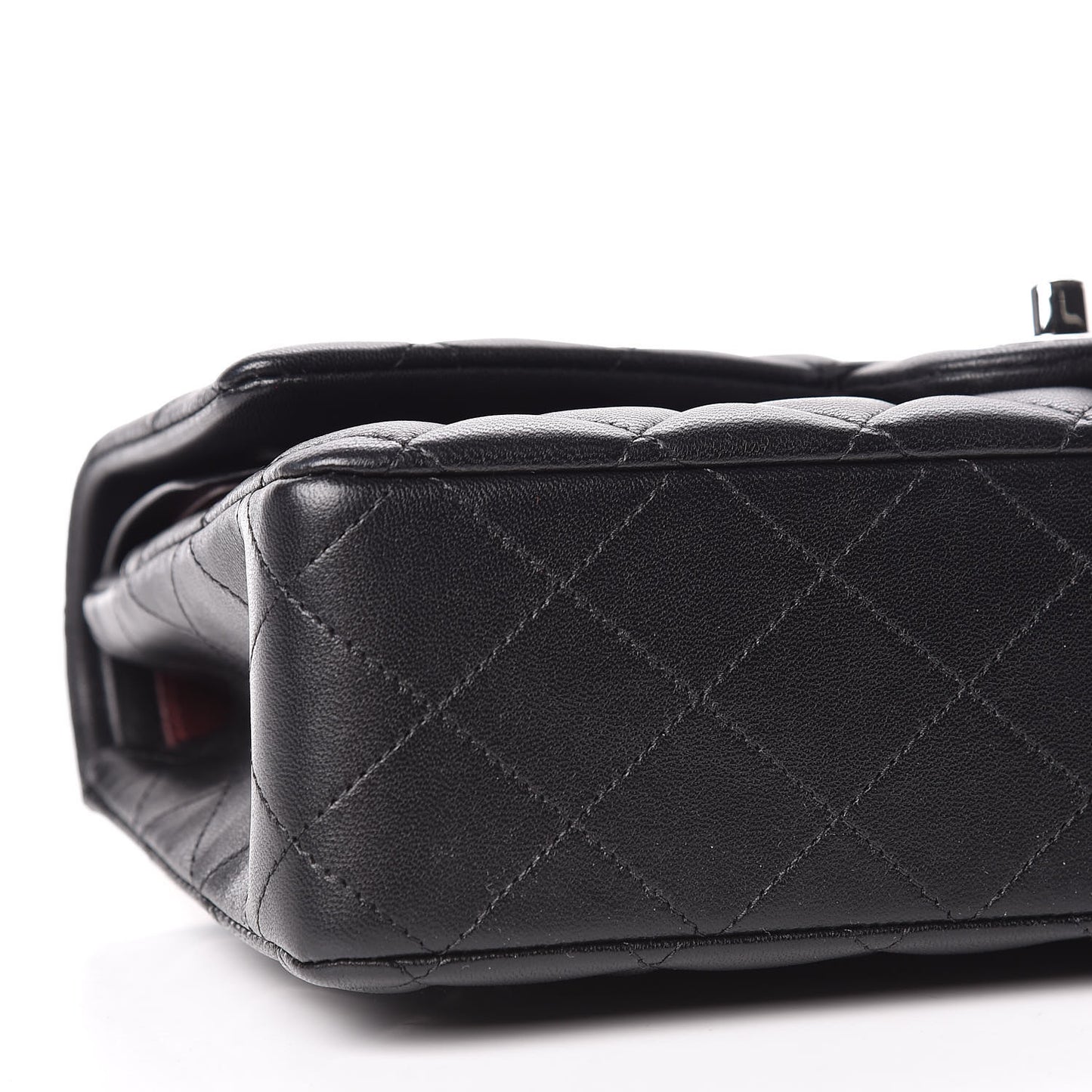 Lambskin Quilted Medium Double Flap Black