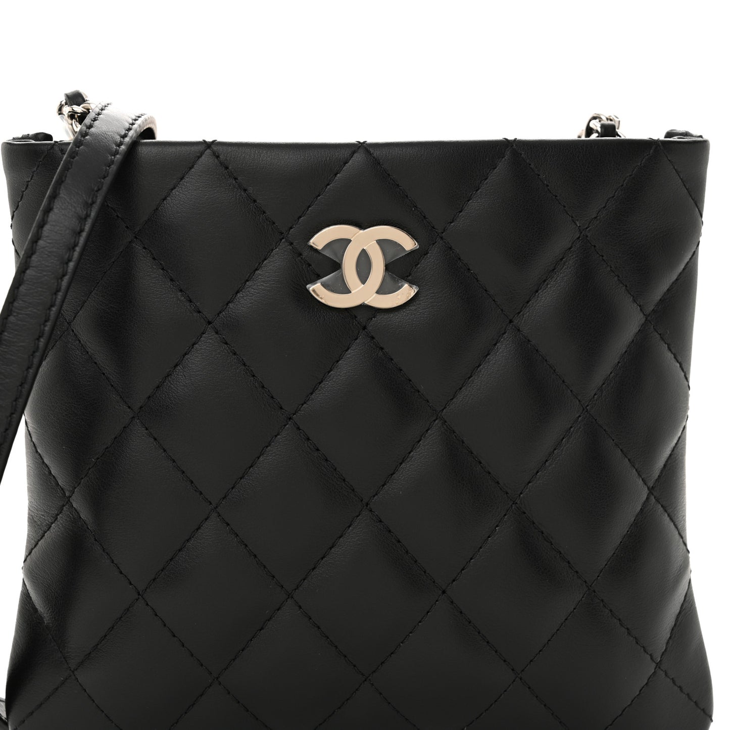 Lambskin Quilted Crossbody Bag Black