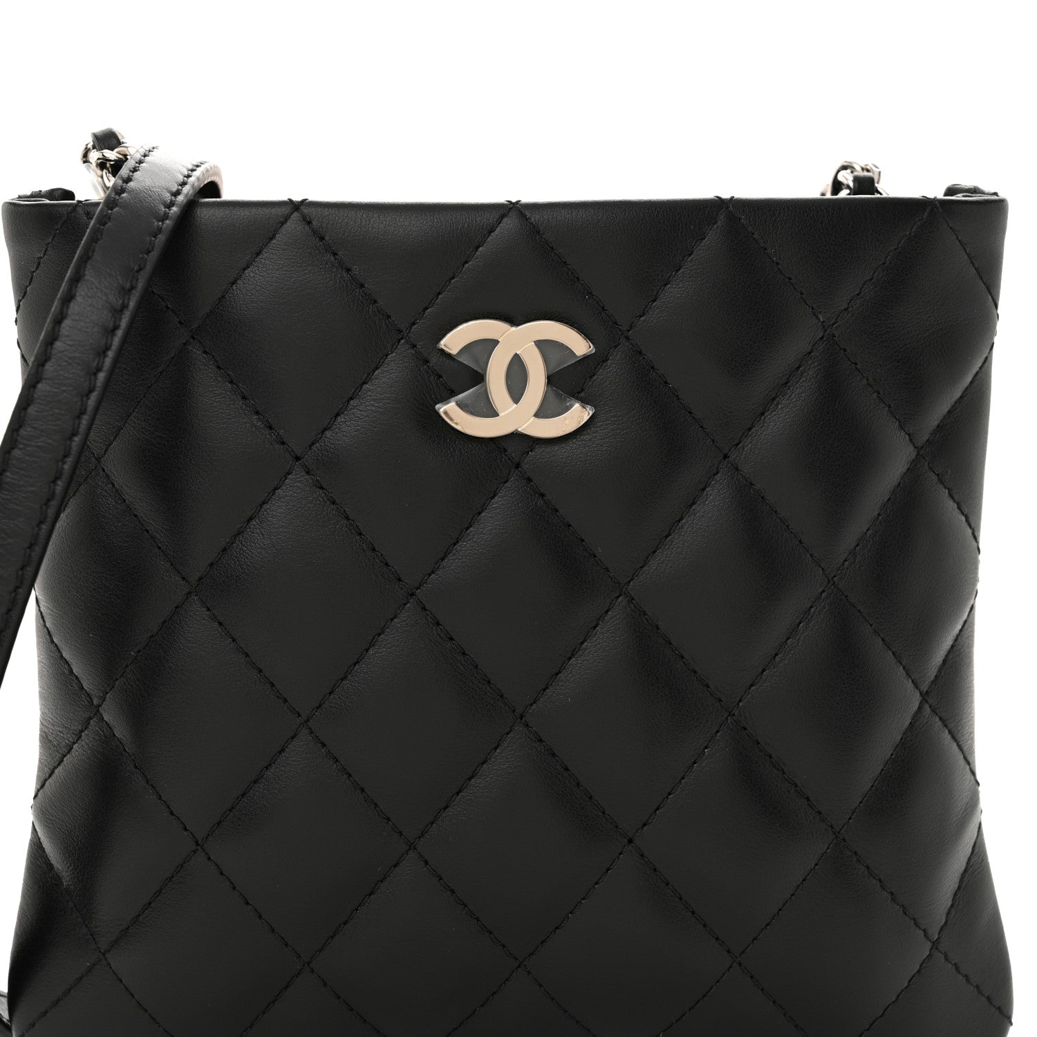 Chanel Lambskin Quilted Crossbody Bag Black 8 of 10