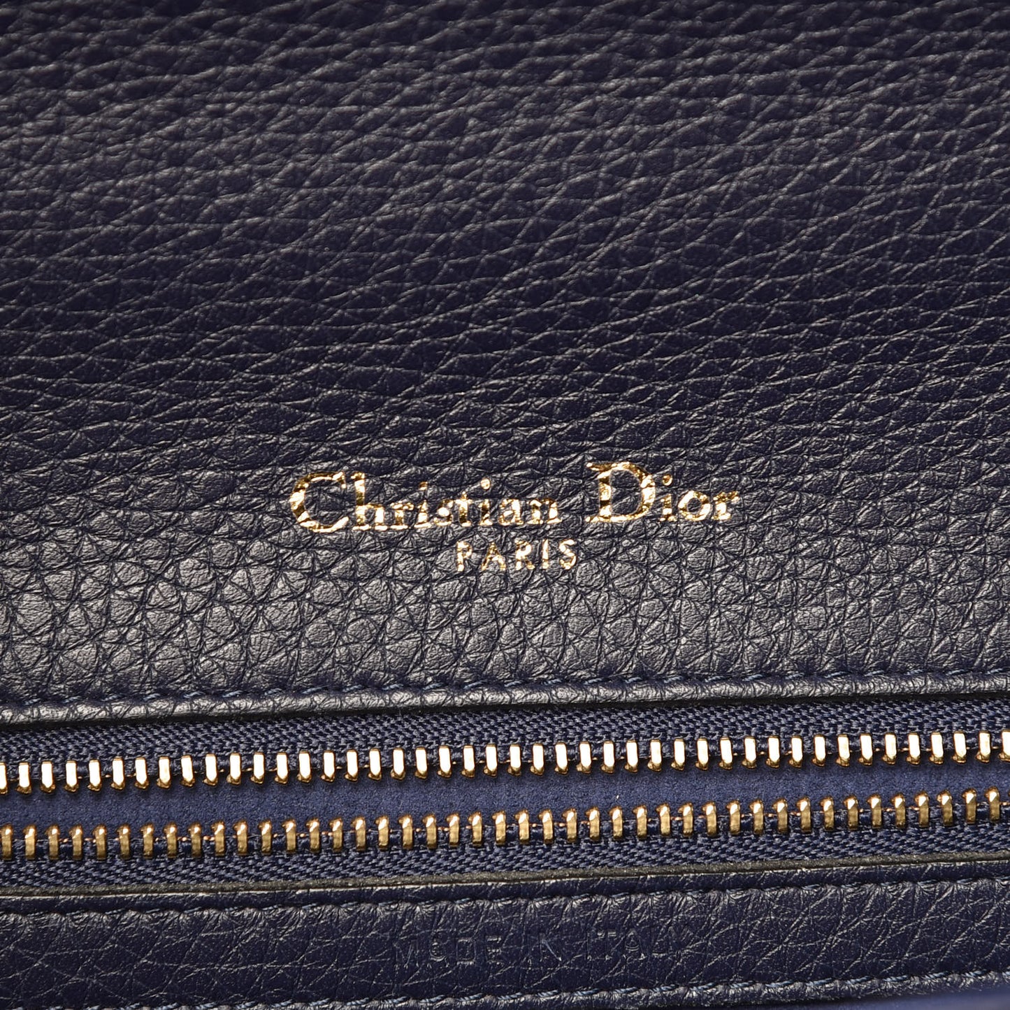 Grained Calfskin Medium Diorama Flap Bag Indigo Blue
