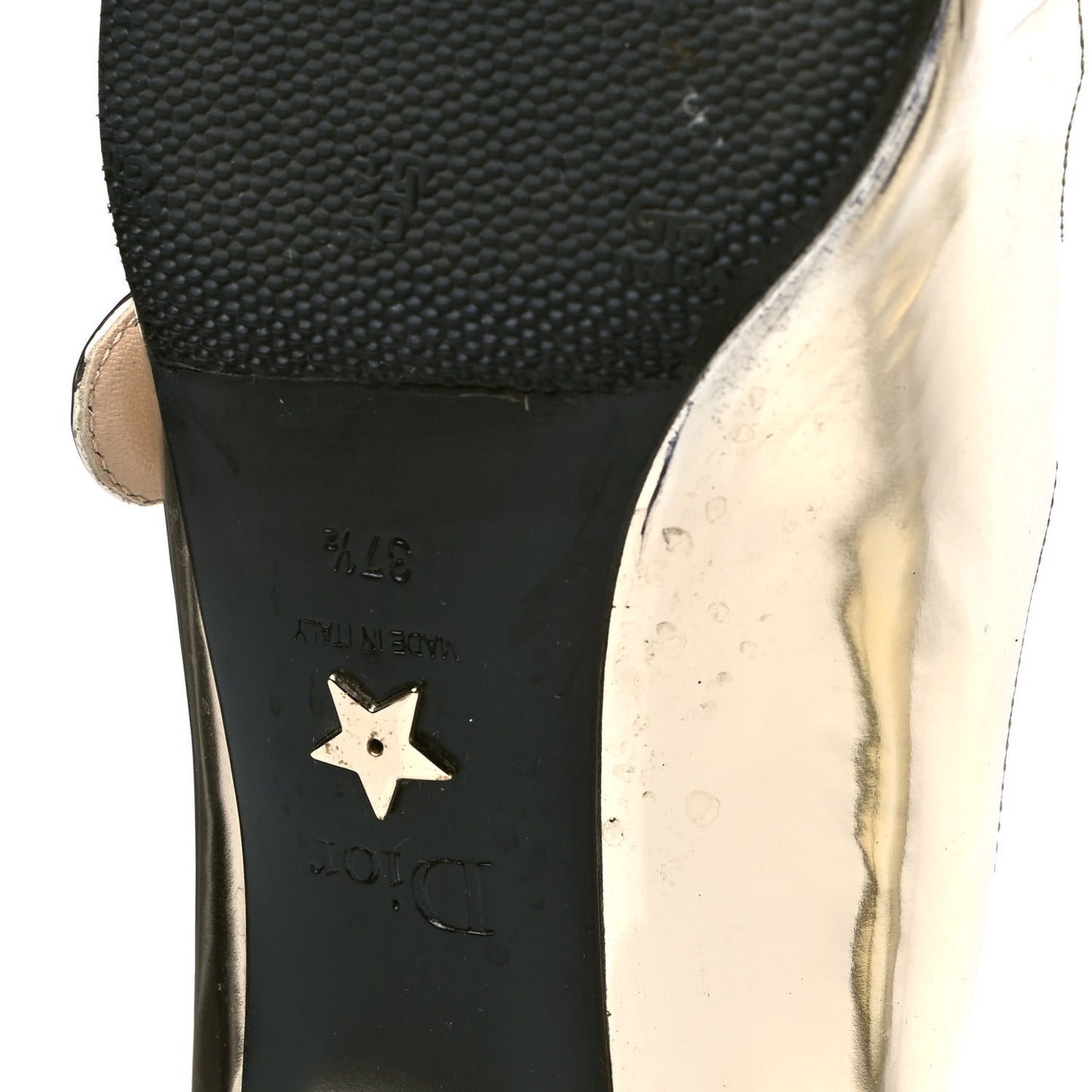 Mirror Finish Calfskin Baby-D Ballet Pumps 37.5 Stardust Gold