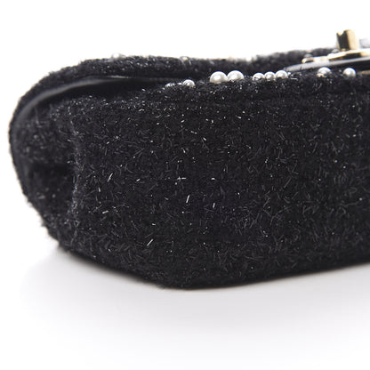 Chanel Tweed Pearl Mini Cosmos Flap Black 9 of 11