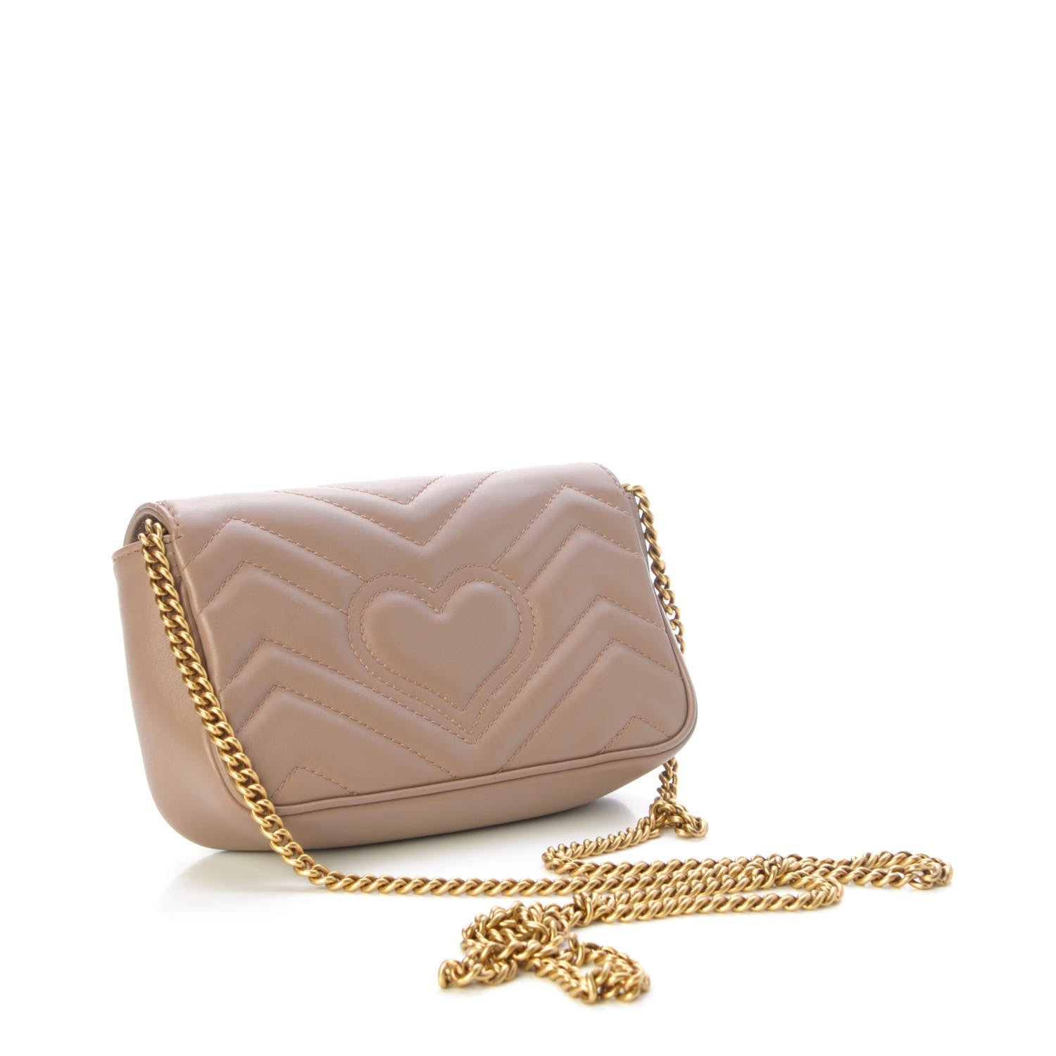 Gucci Calfskin Matelasse Super Mini GG Marmont Shoulder Bag Porcelain Rose 3 of 8