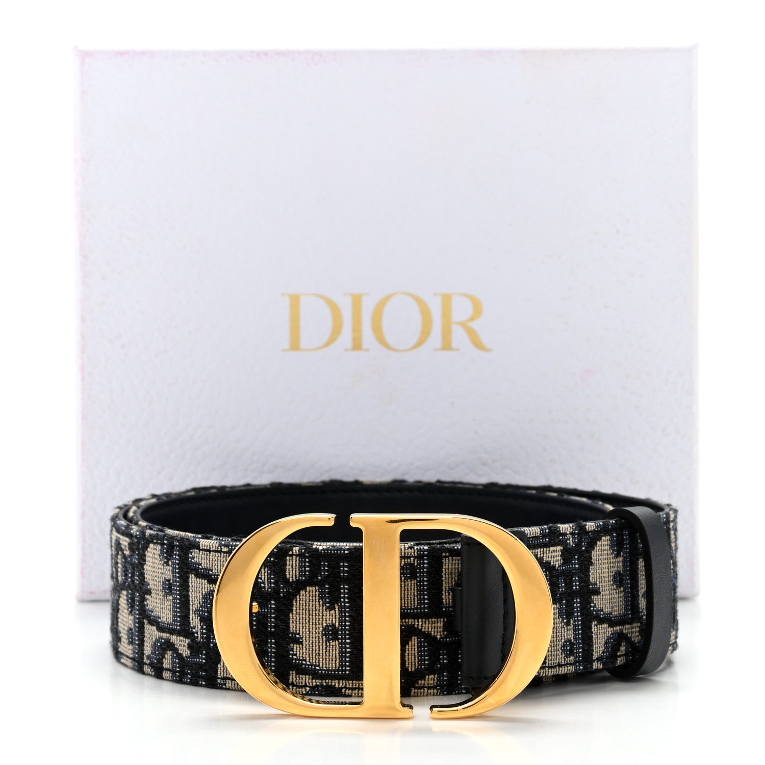 Christian Dior Oblique 30 Montaigne 35mm Belt 75 30 Blue 8 of 8