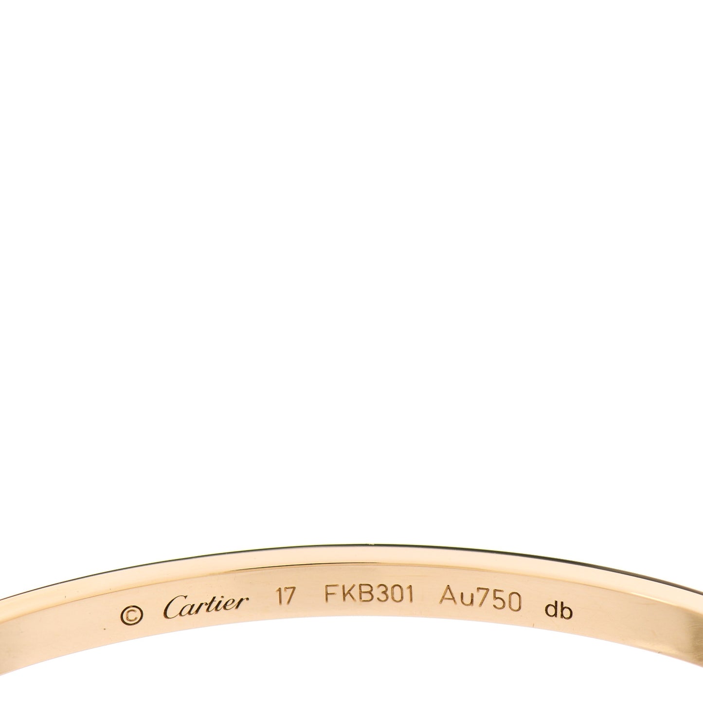 18K Yellow Gold Small LOVE Bracelet 17