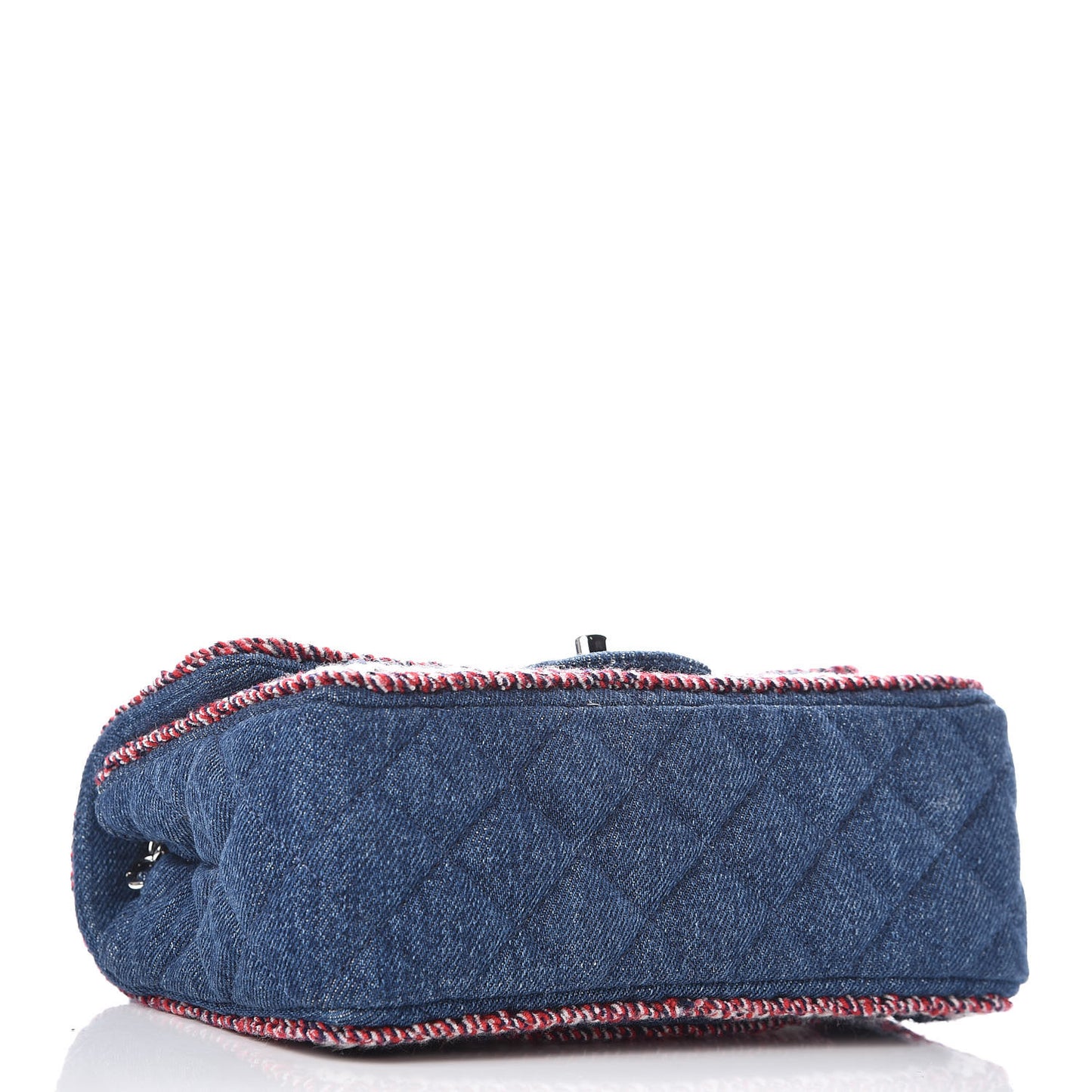 Denim Braided Mini Rectangular Flap Bag Blue