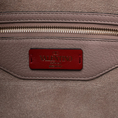 Valentino Garavani Grained Calfskin Rockstud Shoulder Tote Poudre 6 of 14