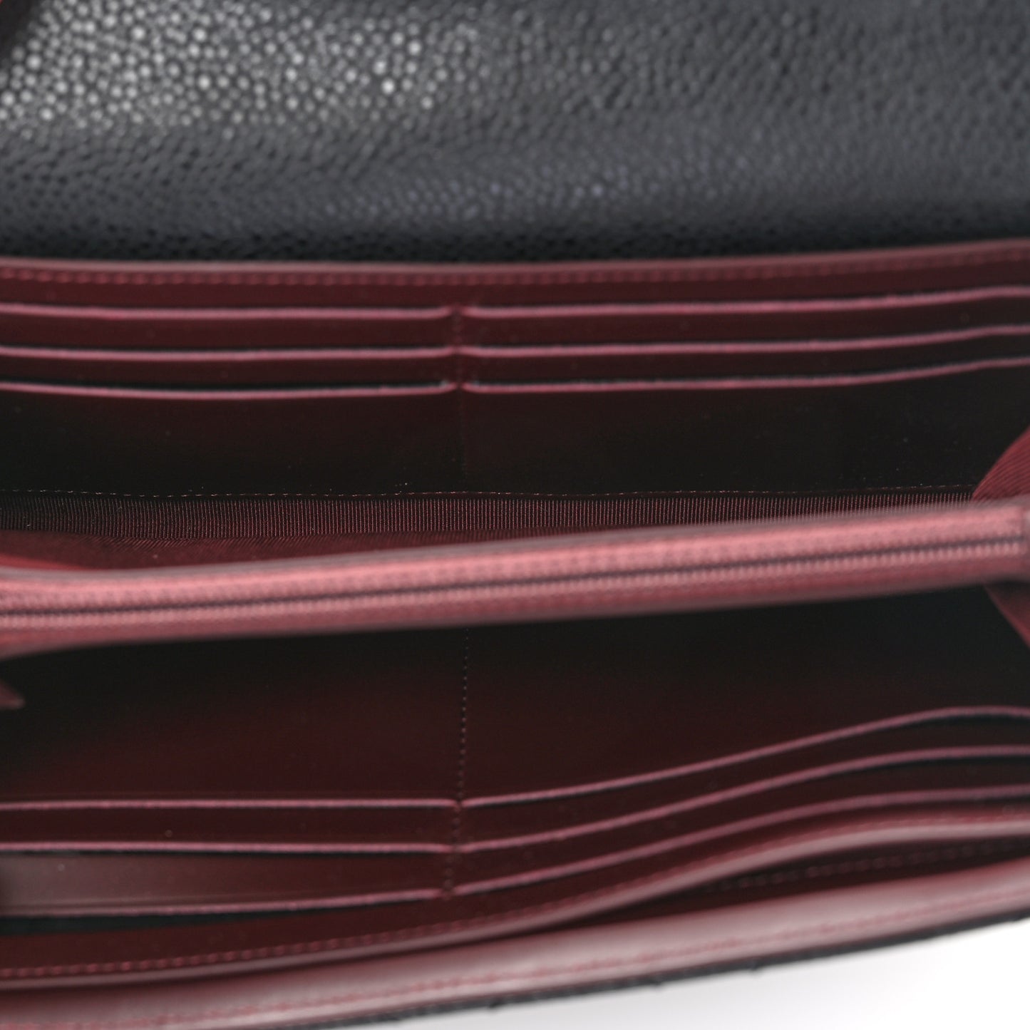 Caviar Quilted Large Gusset Flap Wallet Black