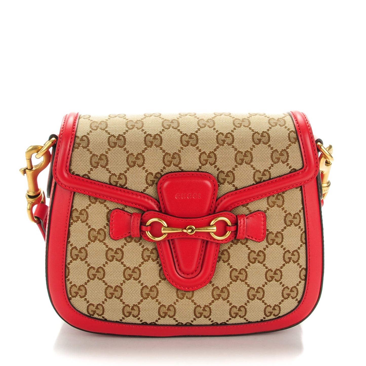 Monogram Ruinart Calfskin Medium Lady Web Shoulder Bag Beige Ebony Hibiscus Red