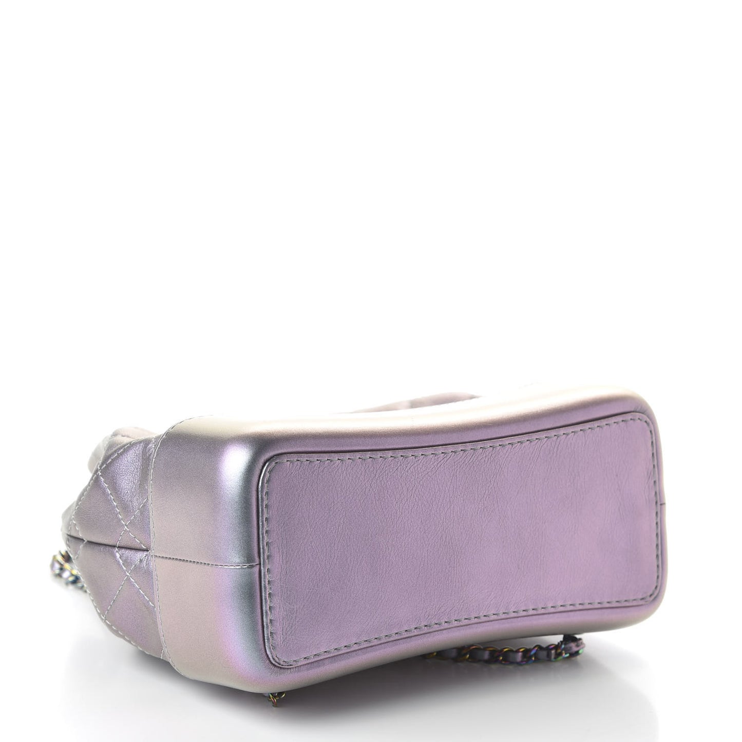 Iridescent Lambskin Calfskin Small Quilted Gabrielle Backpack Light Purple