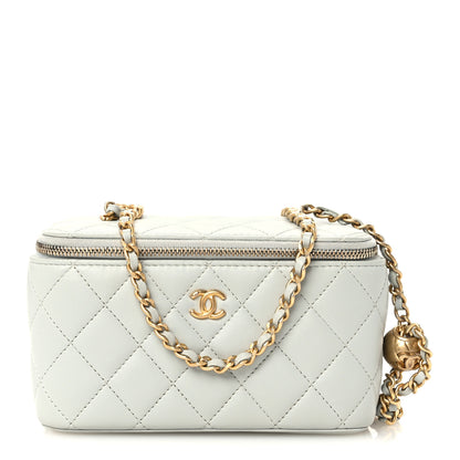 Chanel Lambskin Quilted Small Pearl Crush Vanity Case With Chain Grey 1 of 11