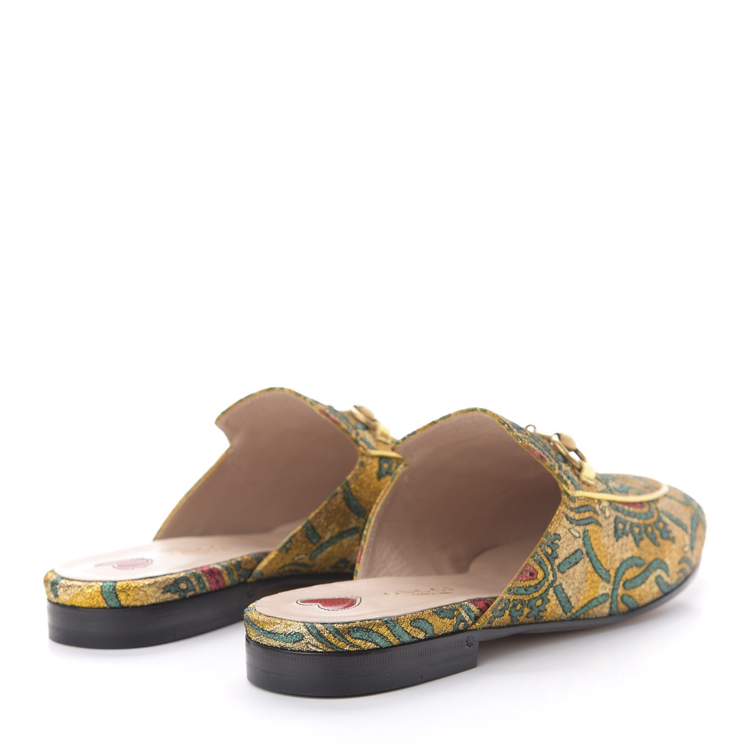 Gucci Iridescent Brocade Womens Princetown Slippers 36.5 Gold Multicolor 4 of 10