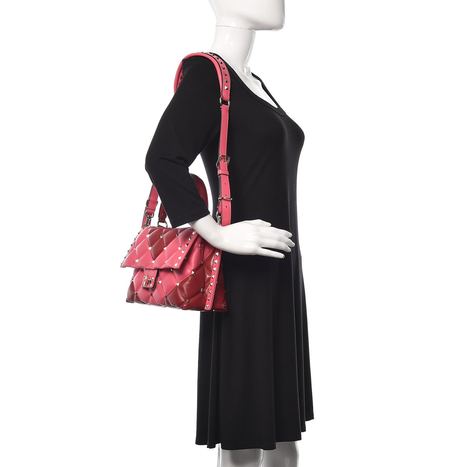 Valentino Garavani Nappa Medium Candystud Top Handle Bag Rosso Valentino Shadow Pink 2 of 17