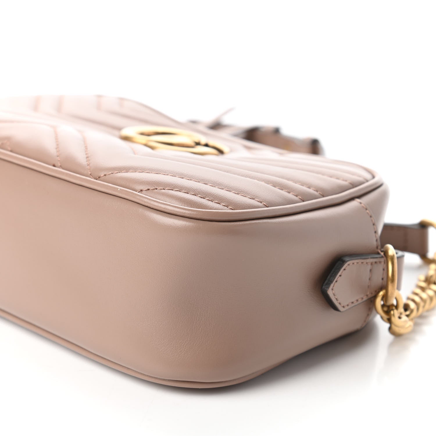 Gucci Calfskin Matelasse Small GG Marmont Chain Shoulder Bag Porcelain Rose 7 of 10