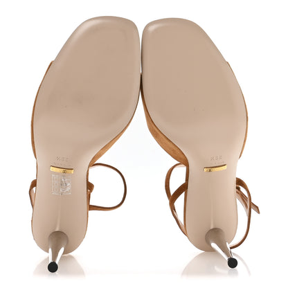 Gucci Suede Blondie 85mm Slingback Sandals 39.5 Cognac 6 of 9