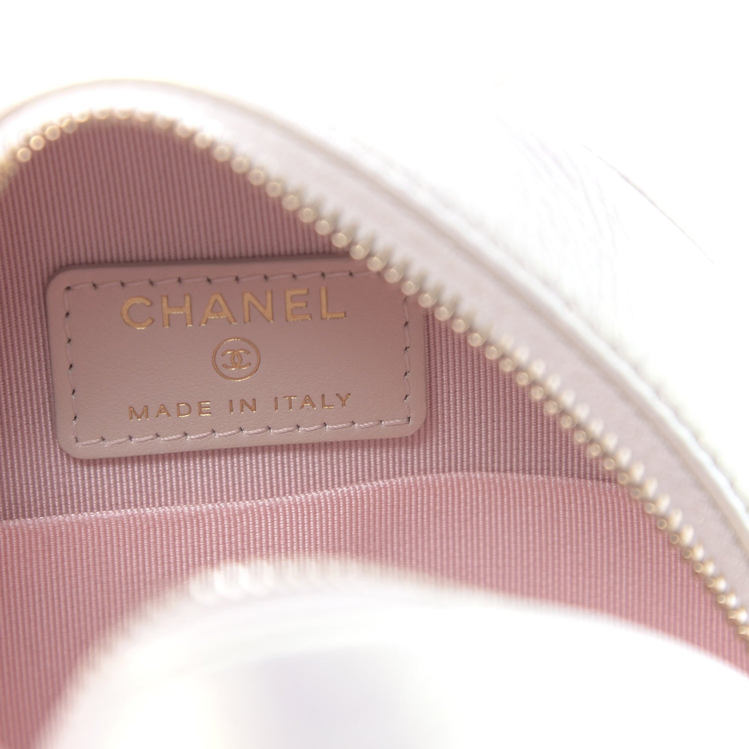 Chanel Iridescent Lambskin Quilted Round Clutch With Chain Ivory 6 of 10