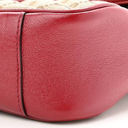 Gucci Monogram Azalea Calfskin Matelasse Diagonal Medium GG Marmont Shoulder Bag Beige Ebony New Cherry Red 10 of 11